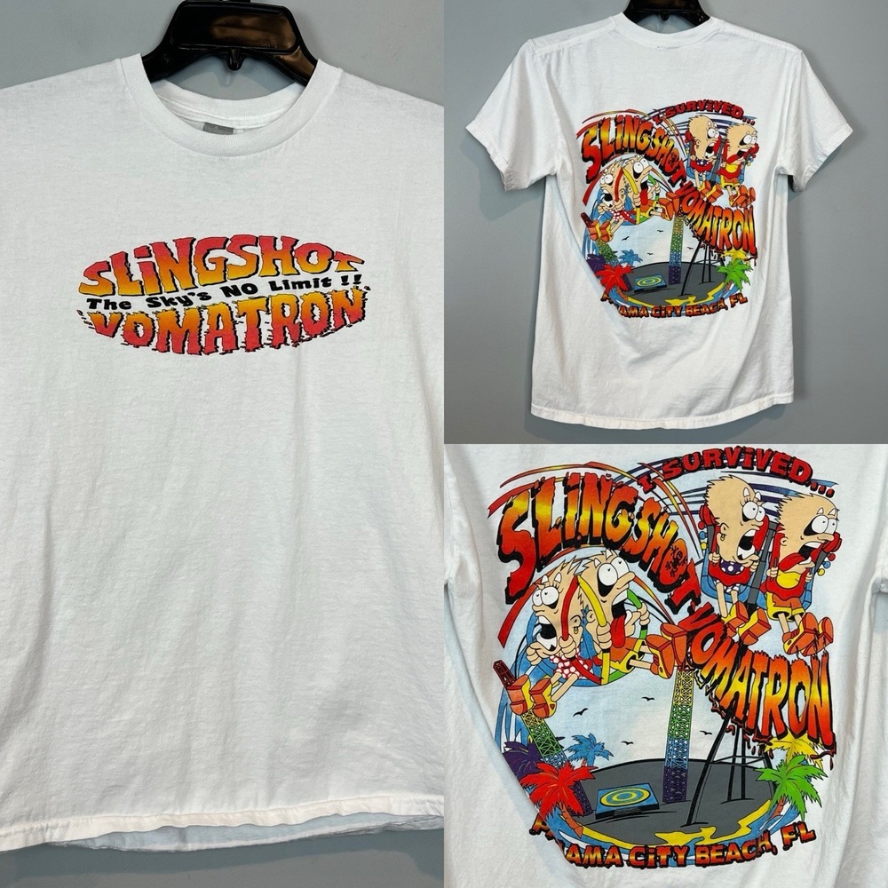 Vintage Funny Cartoon T Shirt Panama City Florida Slingshot Vomatron Size Medium